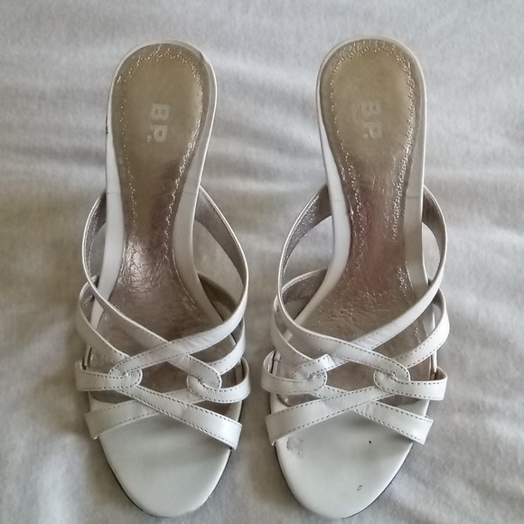 bp Shoes Bp Leather Strappy Ivory Short Heel Poshmark